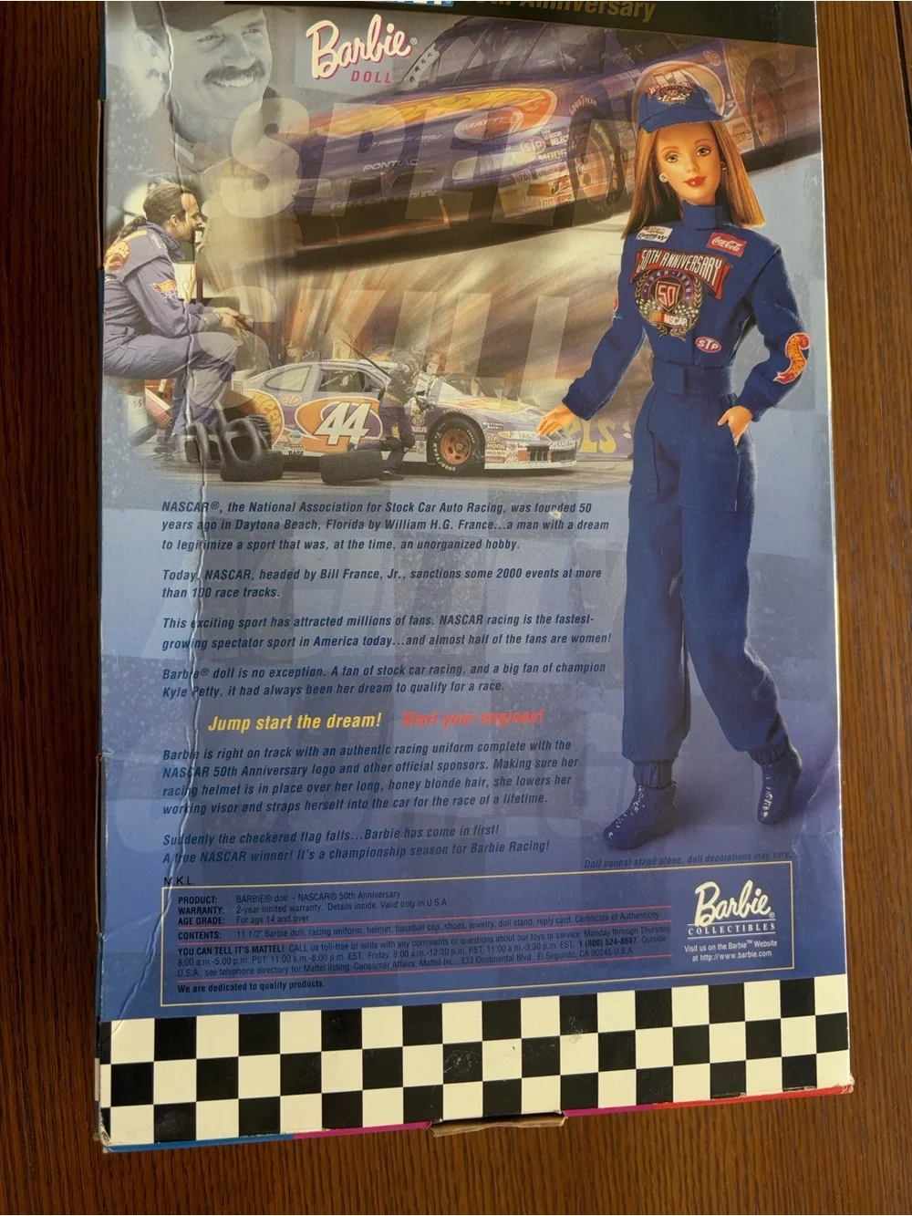 NASCAR Barbie Blue Outfit Collector edition